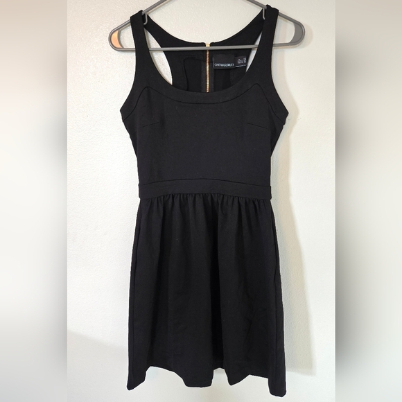 Cynthia Rowley | Black Skater Dress Racerback Size Small - Picture 2 of 8
